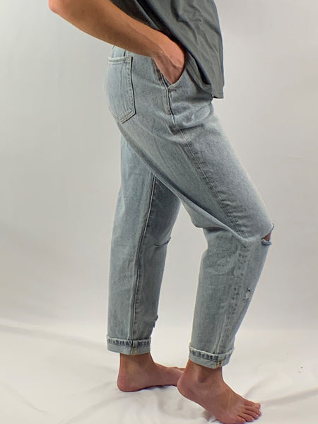 tea and rose, jeans, distressed