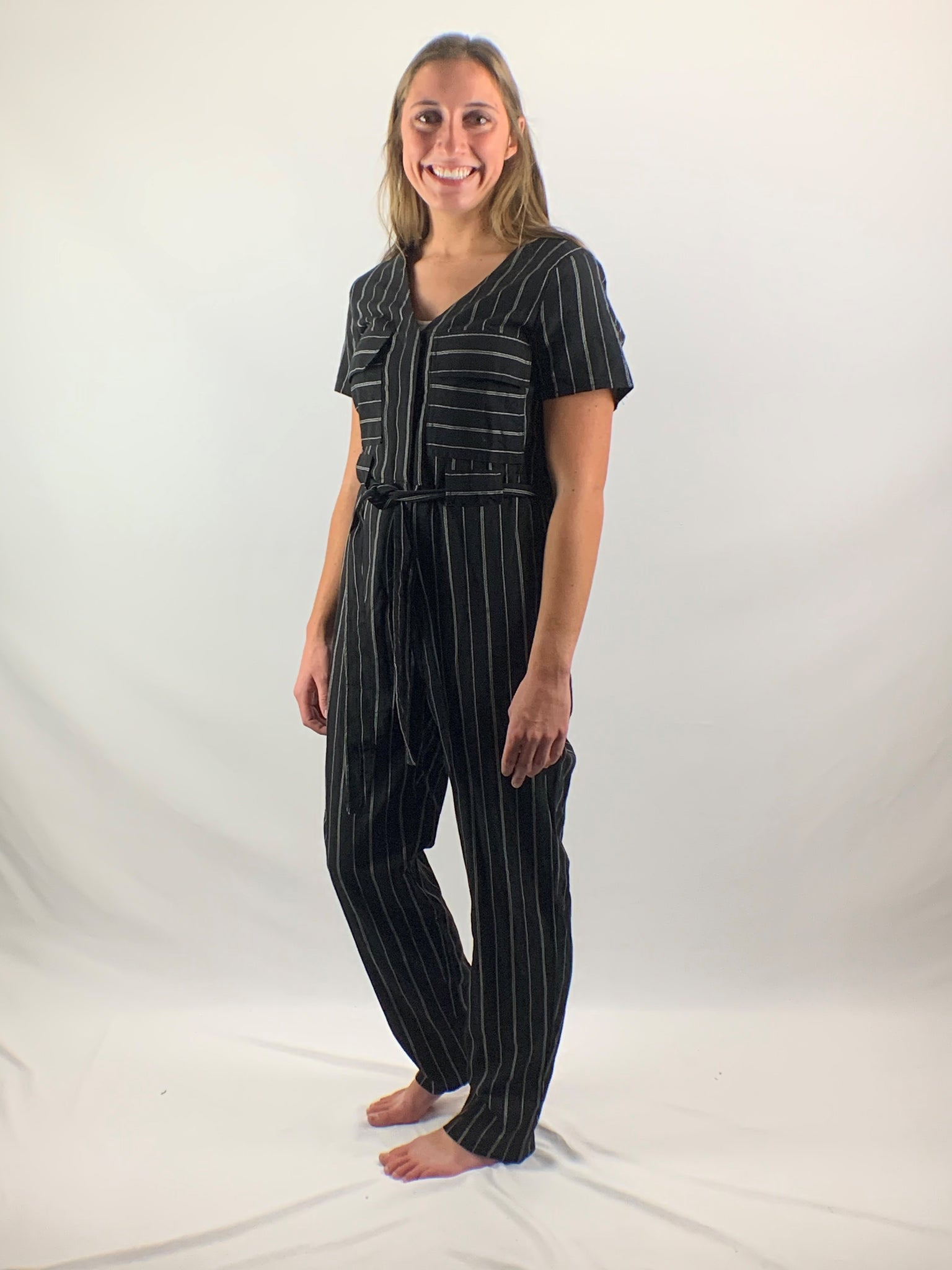 jumper, pinstripe jumper